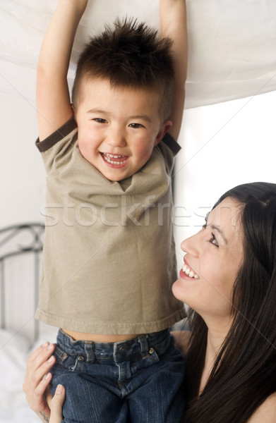 Mother and Son Bond Laughing Celebrating Close Ties Love Family Stock photo © cboswell