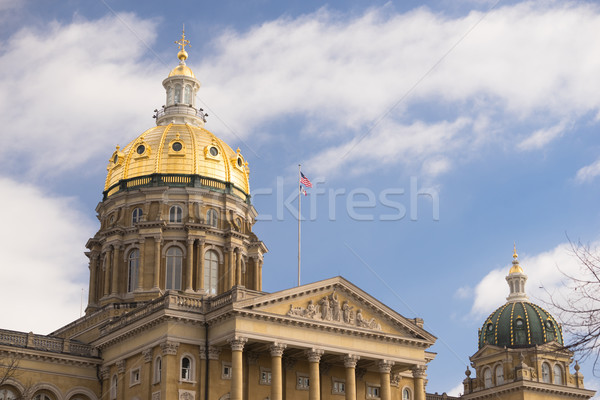 Сток-фото: Айова · здании · Правительство · купол · архитектура · флагами