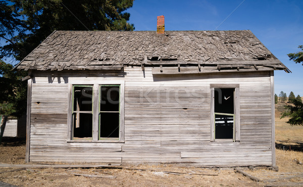 Run Down Abandoned Farm House Bleached Rotting Wood Stock photo © cboswell