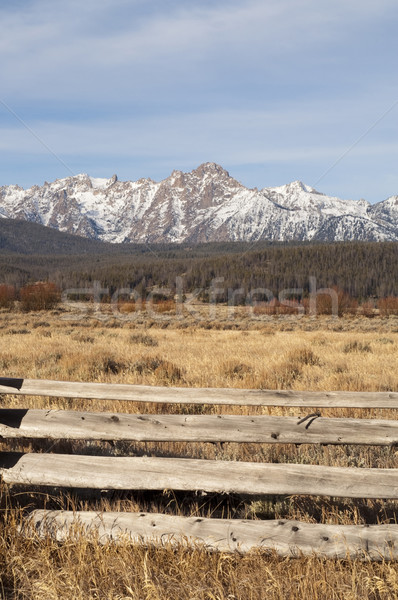 Ranch terjedelem kerítés nap völgy Idaho Stock fotó © cboswell