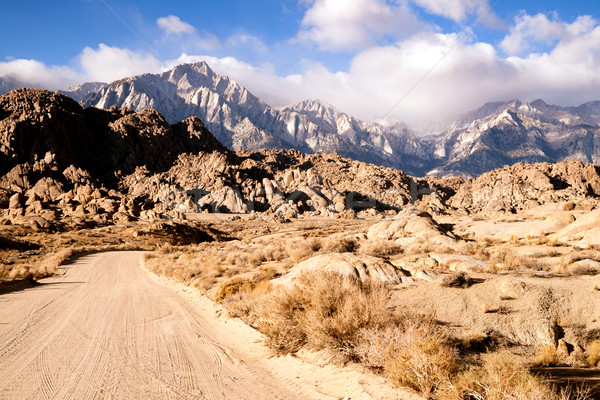 Dirt Road into Alabama Hills Sierra Nevada Range California Stock photo © cboswell