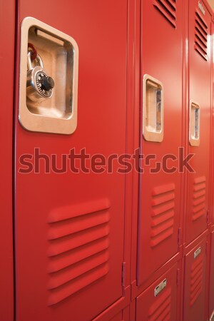 Foto d'archivio: Studente · Università · scuola · campus · corridoio · stoccaggio