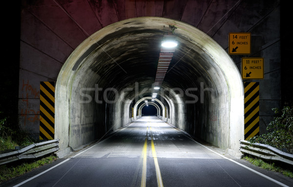 Autobahn Straße Tunnel Perspektive Zement Route Stock foto © cboswell