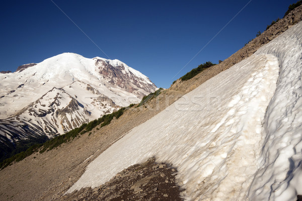 Hó fedett nyom hegy vízesés terjedelem Stock fotó © cboswell