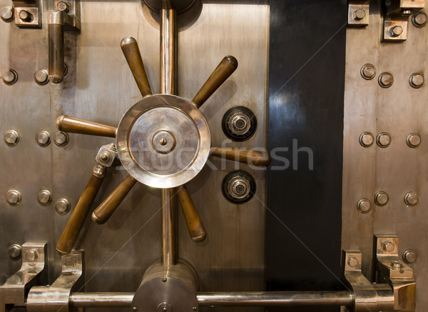 Huge Inenetrable Vintage Bank Vault Massive Handle Combination D Stock photo © cboswell