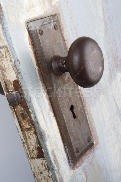 Beauty in the Old Antique Door Knob and Latch Stock photo © cboswell