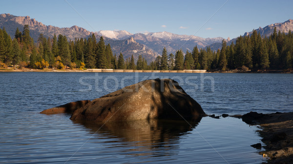 ストックフォト: 高山 · 湖 · 峡谷 · 山 · 早朝 · 光