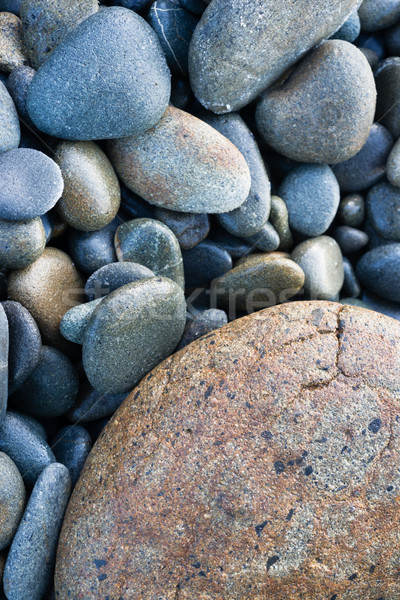 Smooth Pacific Ocean Beach Round Rocks Wet Slate Granite  Stock photo © cboswell