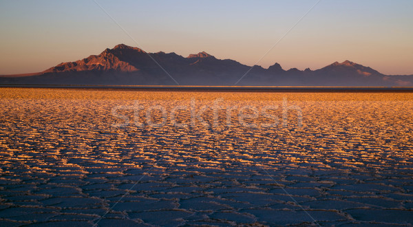 Sunset Bonneville Salt Flats Utah Silver Island Mountain Range Stock photo © cboswell