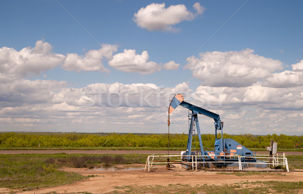 Texas Oil Pump Jack Fracking Crude Extraction Machine Stock photo © cboswell