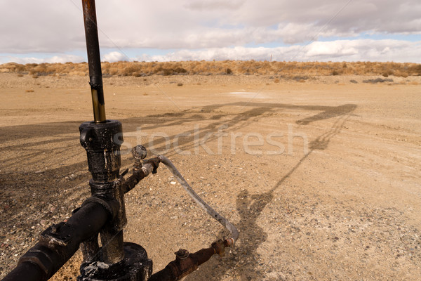 Main Shaft Pump Lack Oil Fracking Station Wyoming Stock photo © cboswell