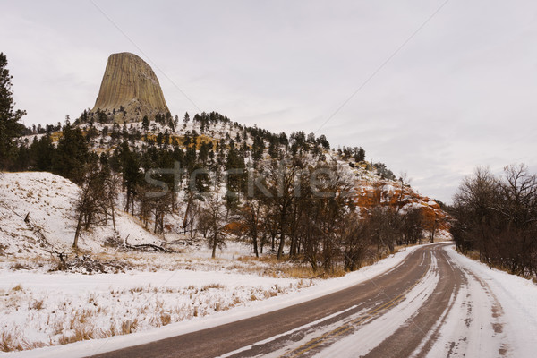 A cold winter monument in the northern state of Wyoming Stock photo © cboswell