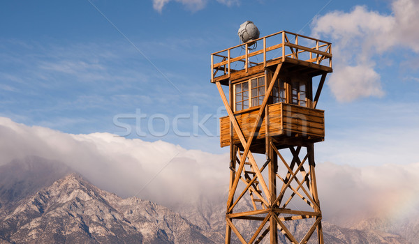 Guard Tower Searchlight Manzanar National Historic Site Californ Stock photo © cboswell