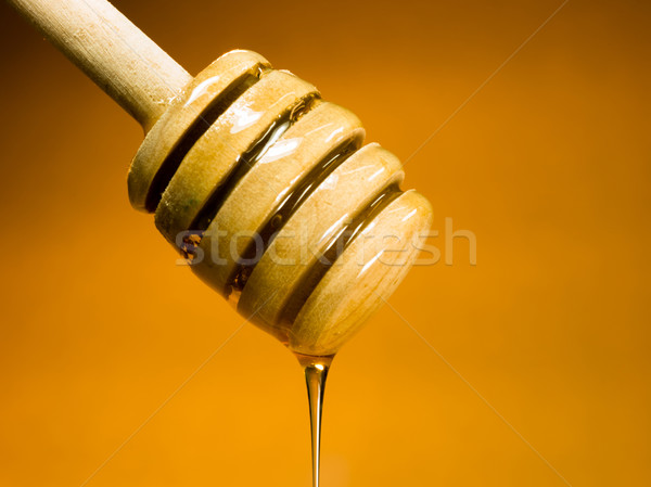 Miere alimente dulce albină lemn portocaliu Imagine de stoc © cboswell