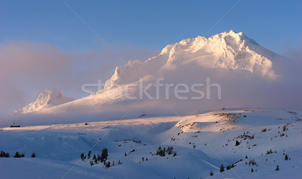 Stock photo: Sunset Mount Hood Cascade Range Ski Resort Area