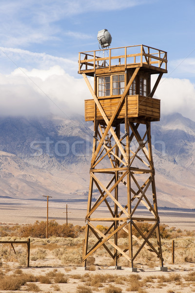 Guard Tower Searchlight Manzanar National Historic Site Californ Stock photo © cboswell