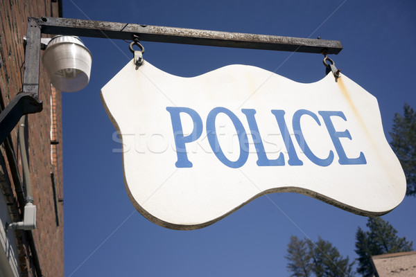 Police Department Sign Small Rural Town America Stock photo © cboswell