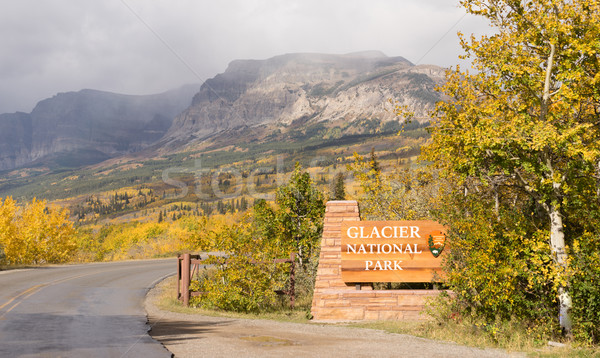 Entrance Glacier National Park Welcome Sign Marker Montana Stock photo © cboswell