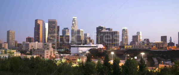 Ofis binaları financial district Los Angeles Kaliforniya ufuk çizgisi şehir merkezinde Stok fotoğraf © cboswell