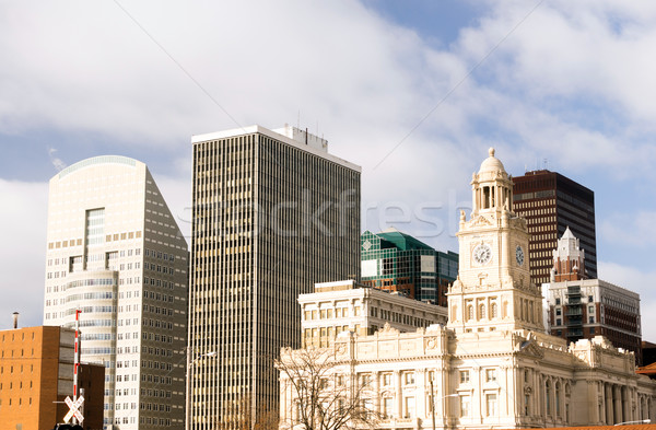 Buildings Architecture Downtown Des Moines Iowa City Skyline Stock photo © cboswell