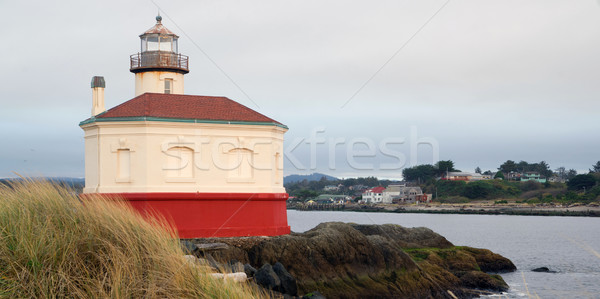 Stock photo: Coquille River Lighthouse Bandon Bay Oregon Pacific Ocean Inlet