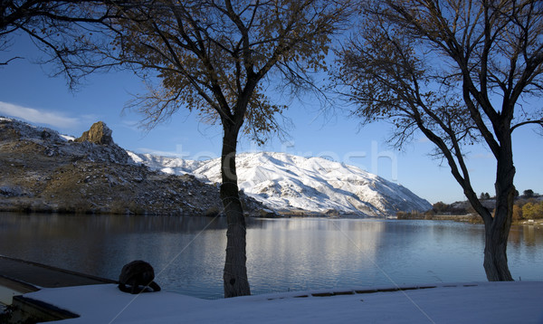 Winter Snow on the Peaceful Columbia River Stock photo © cboswell