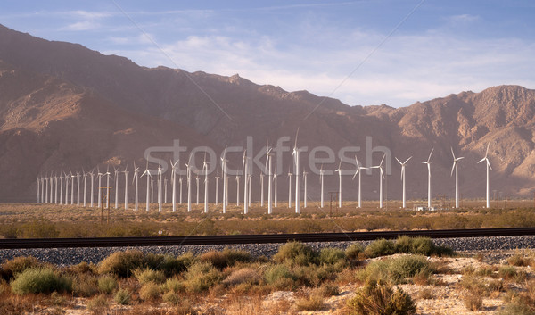 Clean Green Energy Wind Turbines Alternative Desert Power Stock photo © cboswell
