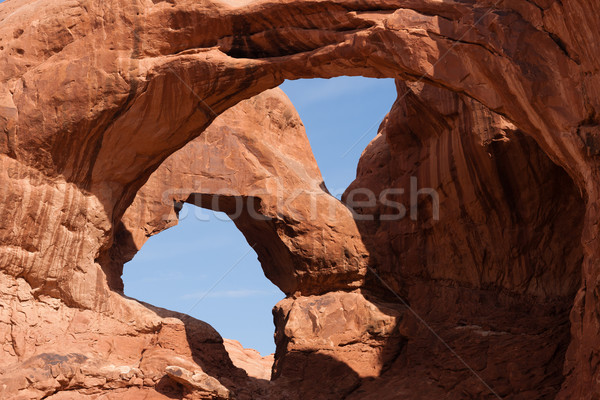Arches National Park Rock Formations Double Window Arch Stock photo © cboswell