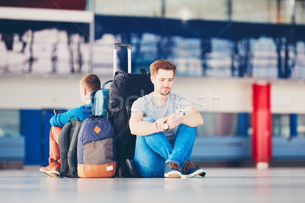 Travelers waiting for departure Stock photo © Chalabala