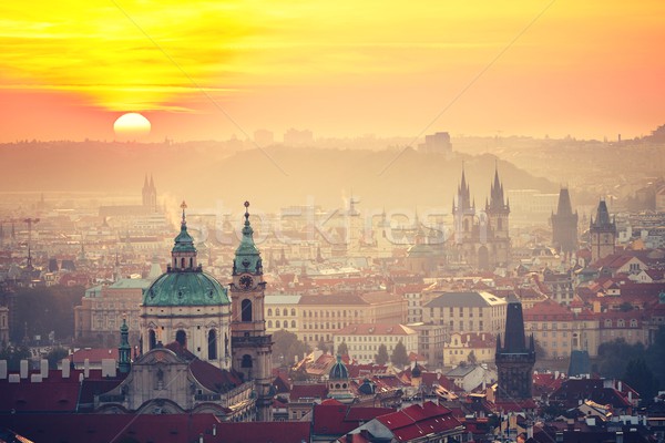 Prague at the sunrise  Stock photo © Chalabala