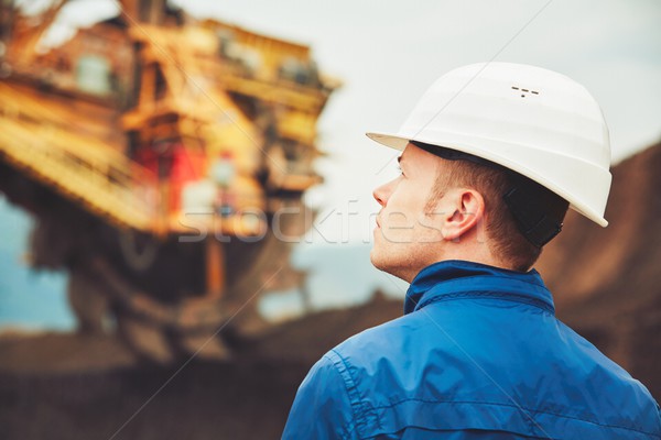 Kohle Bergbau öffnen Arbeitnehmer schauen riesige Stock foto © Chalabala