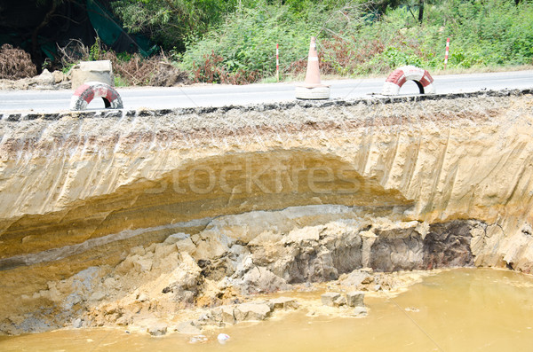 Stock photo: Asphalt road amaged