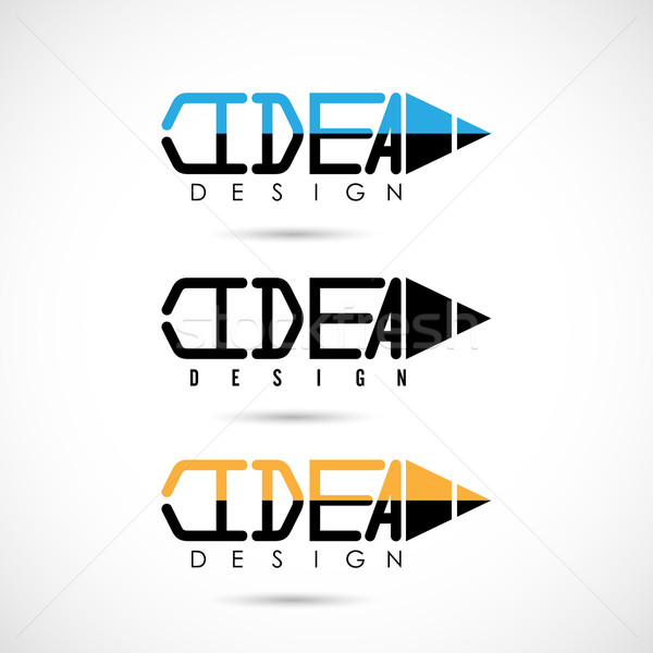 Creative pencil logo design.Concept of ideas inspiration, innova Stock photo © chatchai5172