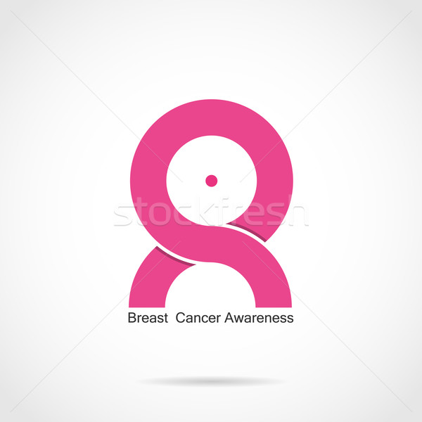 Breast cancer awareness logo design. Breast cancer awareness mon Stock photo © chatchai5172