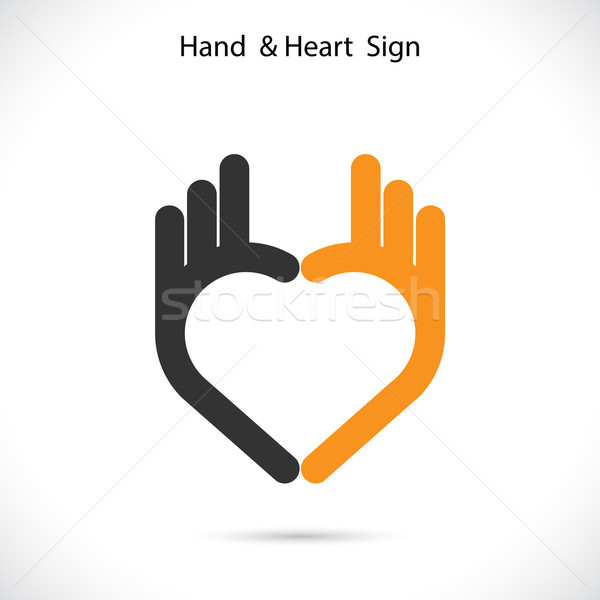 Foto stock: Criador · mão · forma · de · coração · abstrato · logotipo