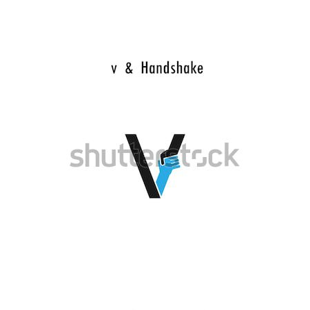Stock photo: Creative V- letter icon abstract logo design vector template.Bus