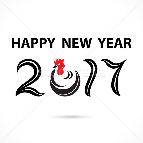 Poulet signe vacances nouvelle année happy new year accueil [[stock_photo]] © chatchai5172