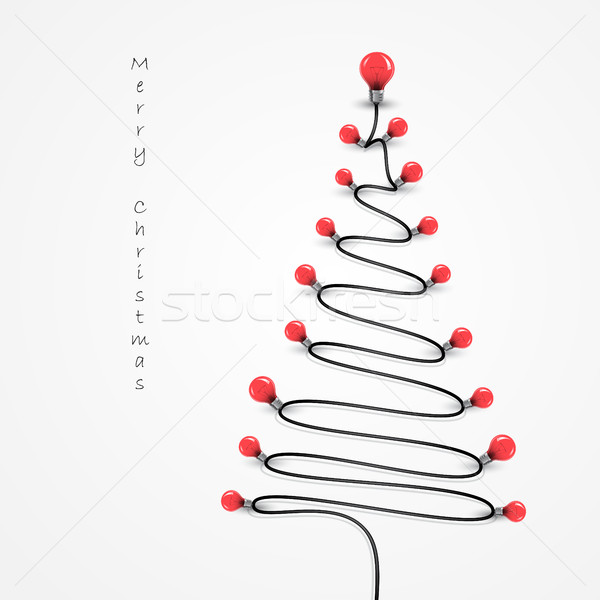 Colorful light bulbs and Christmas tree symbol .Merry christmas  Stock photo © chatchai5172