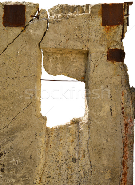 Stock photo: Old cement slab with hole in the middle