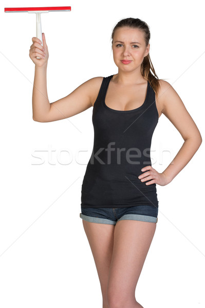 Woman holding squeegee Stock photo © cherezoff