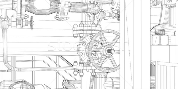 Drótváz ipari felszerlés fehér eps 10 Stock fotó © cherezoff