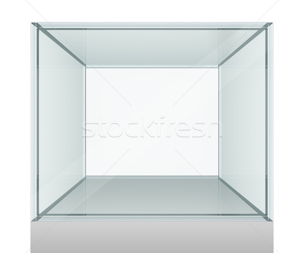 üres üveg kirakat kiállítás izolált fehér Stock fotó © cherezoff