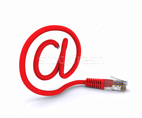 Imzalamak e-mail ağ kablo Internet temas Stok fotoğraf © cherezoff