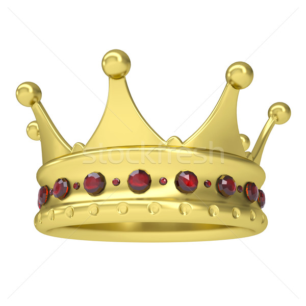 Gold crown decorated with rubies Stock photo © cherezoff