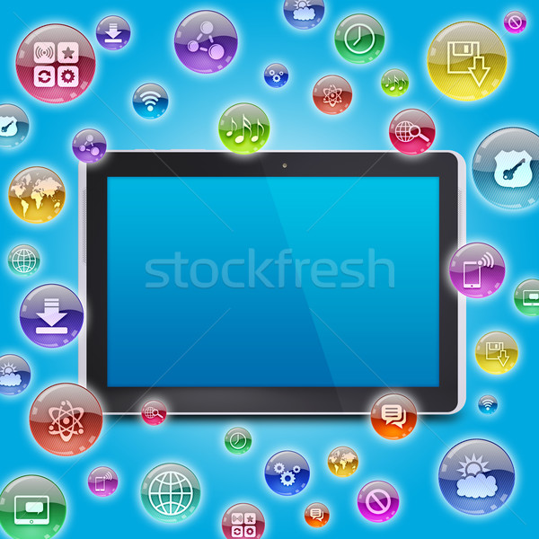 Demande icônes logiciels ordinateur internet [[stock_photo]] © cherezoff