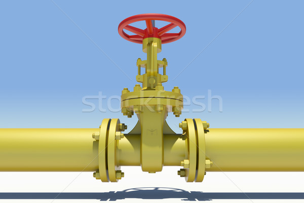 Jaune pipe vanne ciel fond ombre [[stock_photo]] © cherezoff