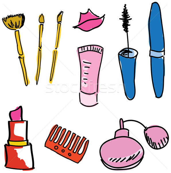 Drawn colored cosmetics. Vector illustration Stock photo © cherezoff
