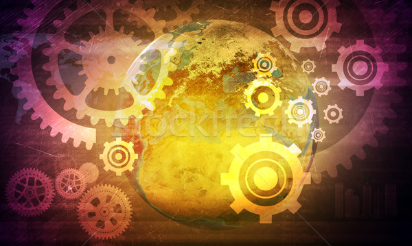 Abstract background with cog wheels Stock photo © cherezoff