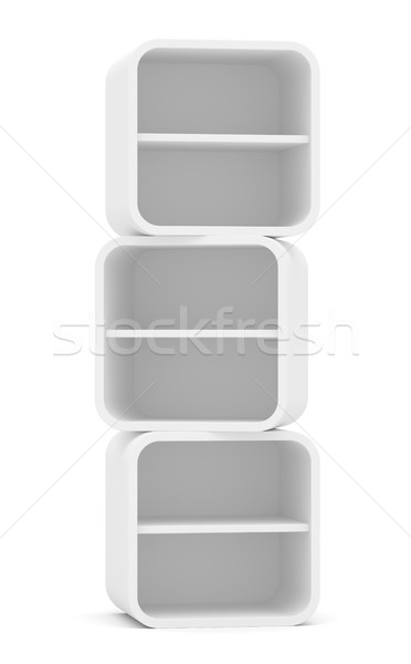 Empty rounded retail shelves. Front view Stock photo © cherezoff