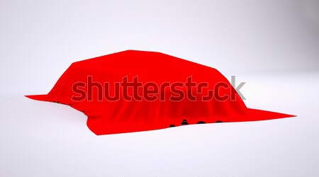 Car covered with red cloth Stock photo © cherezoff